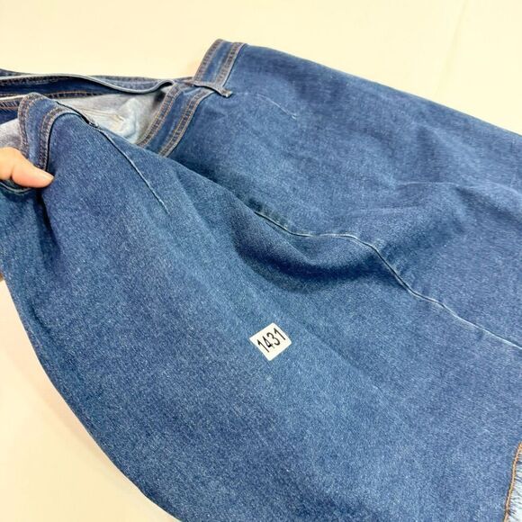 Agnes Orinda Pants Womens 2X Blue Dark-Wash Solid Distressed Denim Overall Jumpe - Picture 7 of 8